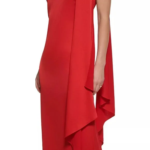 VINCE CAMUTO Women's Halter-Neck Satin Sleeveless Gown Red Size 4 - Picture 4 of 6